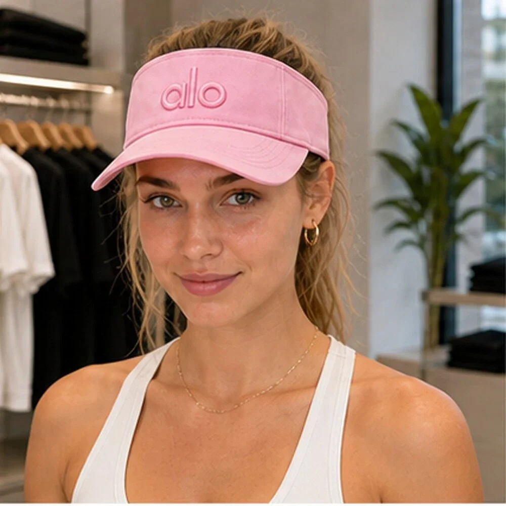 ALO Yoga Pink Active Open Top Visor Hat NWT